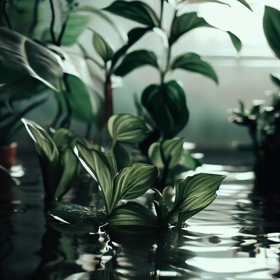 Rośliny w wodzie w domu